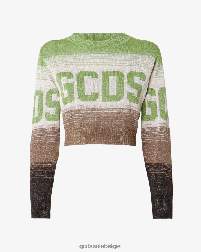lurex degrade cropped trui vrouwen GCDS militair groen kleding 4600VF327