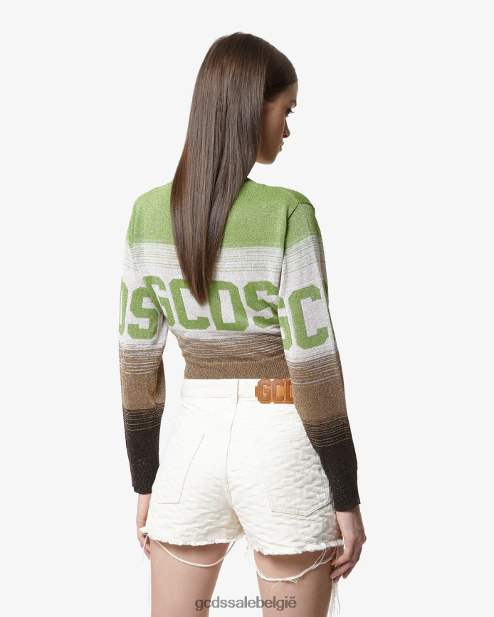 lurex degrade cropped trui vrouwen GCDS militair groen kleding 4600VF327