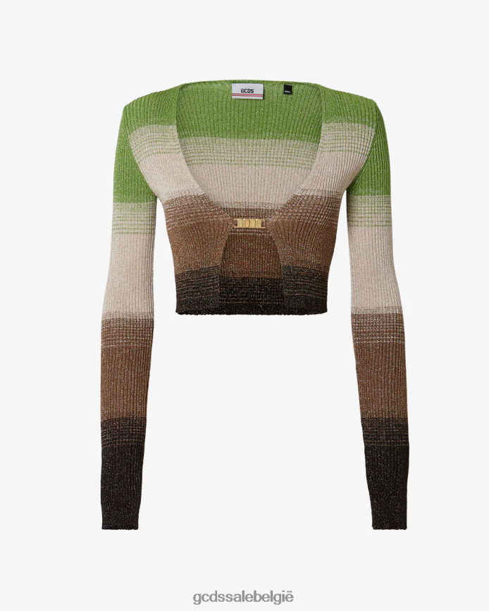 lurex degrade minivestje vrouwen GCDS militair groen kleding 4600VF328