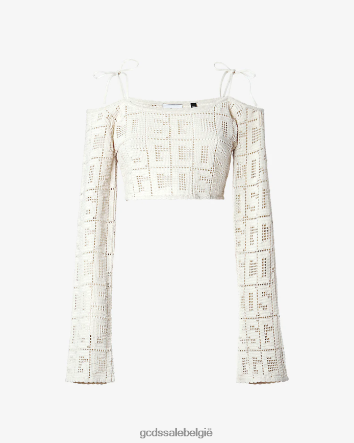 monogram macramé trui vrouwen GCDS gebroken wit kleding 4600VF325