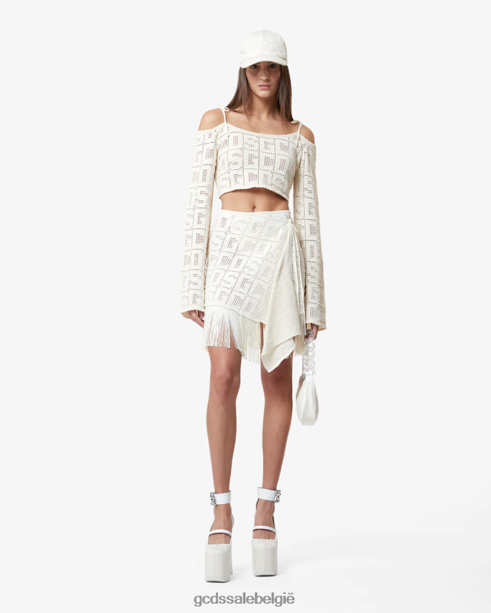 monogram macramé trui vrouwen GCDS gebroken wit kleding 4600VF325