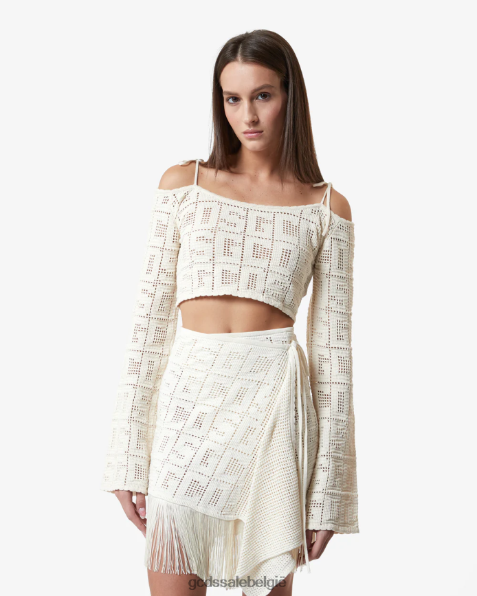 monogram macramé trui vrouwen GCDS gebroken wit kleding 4600VF325
