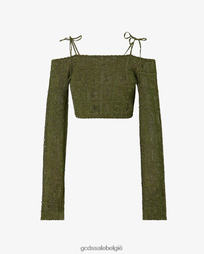 monogram macramé trui vrouwen GCDS militair groen kleding 4600VF324
