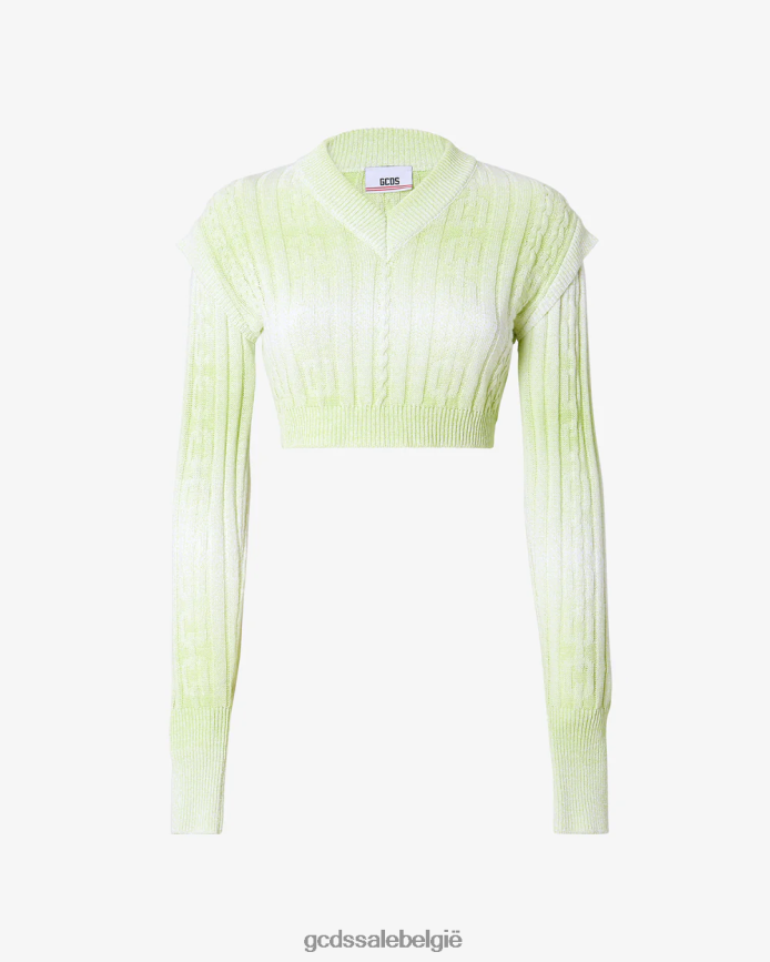 vlechten crop-top vrouwen GCDS limoen kleding 4600VF326