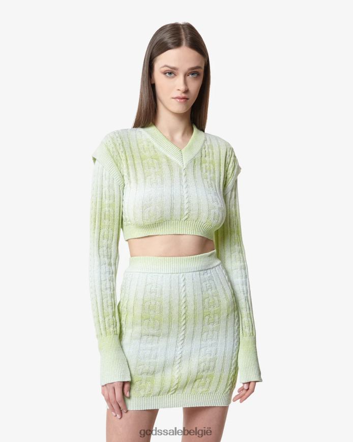vlechten crop-top vrouwen GCDS limoen kleding 4600VF326