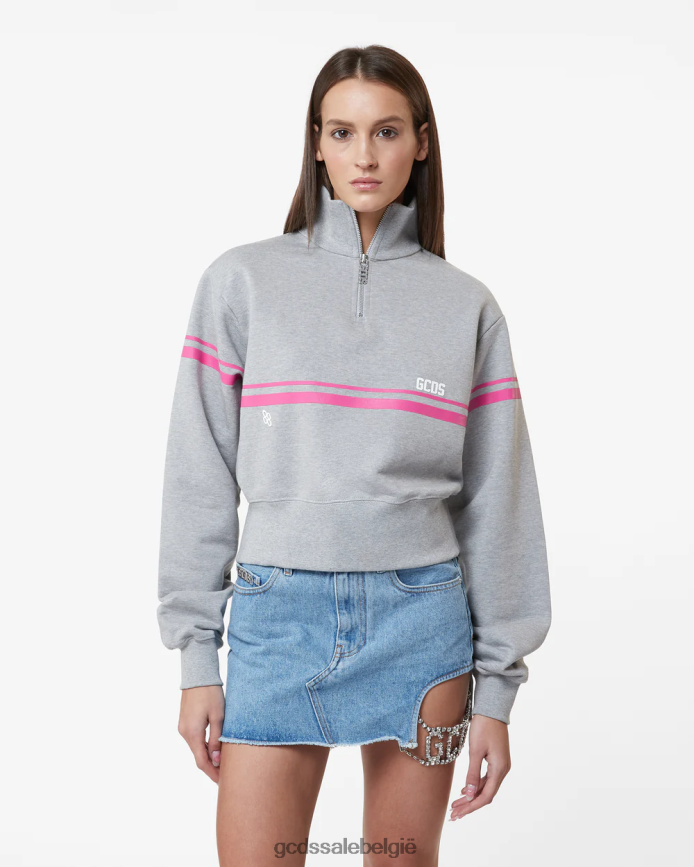 bliss sweatshirt met halve rits vrouwen GCDS grijs kleding 4600VF346