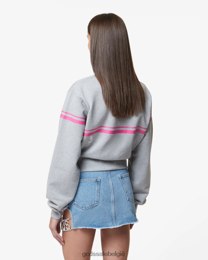 bliss sweatshirt met halve rits vrouwen GCDS grijs kleding 4600VF346