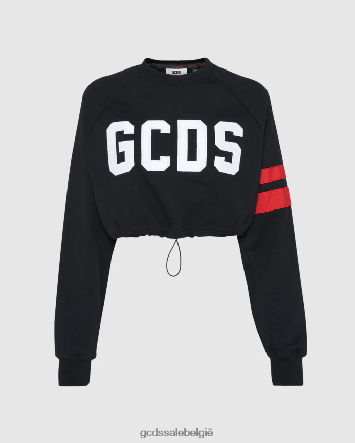 cropped ronde hals met logo vrouwen GCDS zwart kleding 4600VF561