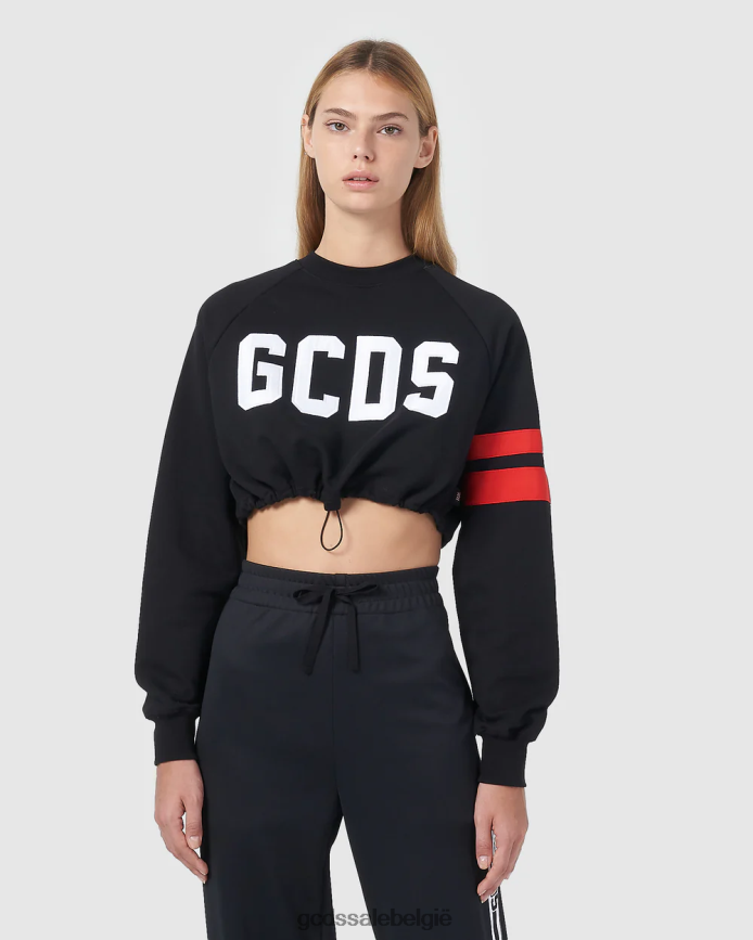 cropped ronde hals met logo vrouwen GCDS zwart kleding 4600VF561