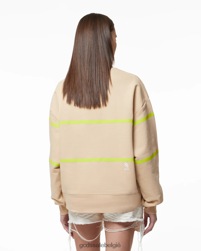 trui met laag bandlogo vrouwen GCDS beige kleding 4600VF351