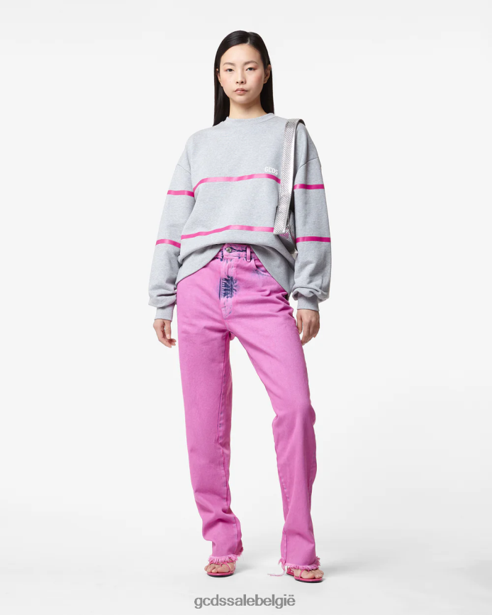 trui met laag bandlogo vrouwen GCDS grijs kleding 4600VF347