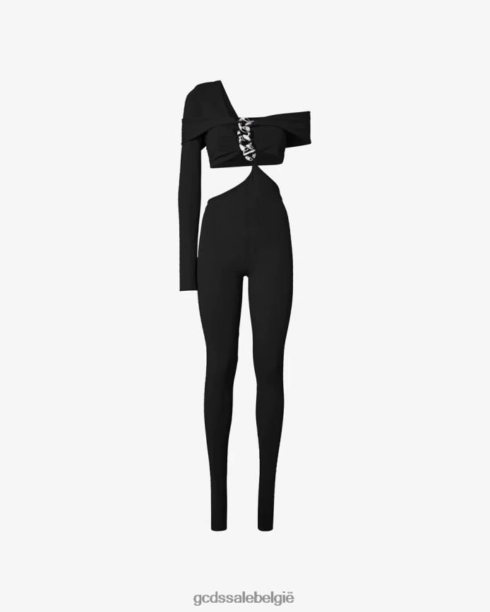 Jumpsuit met logoketting vrouwen GCDS zwart kleding 4600VF399