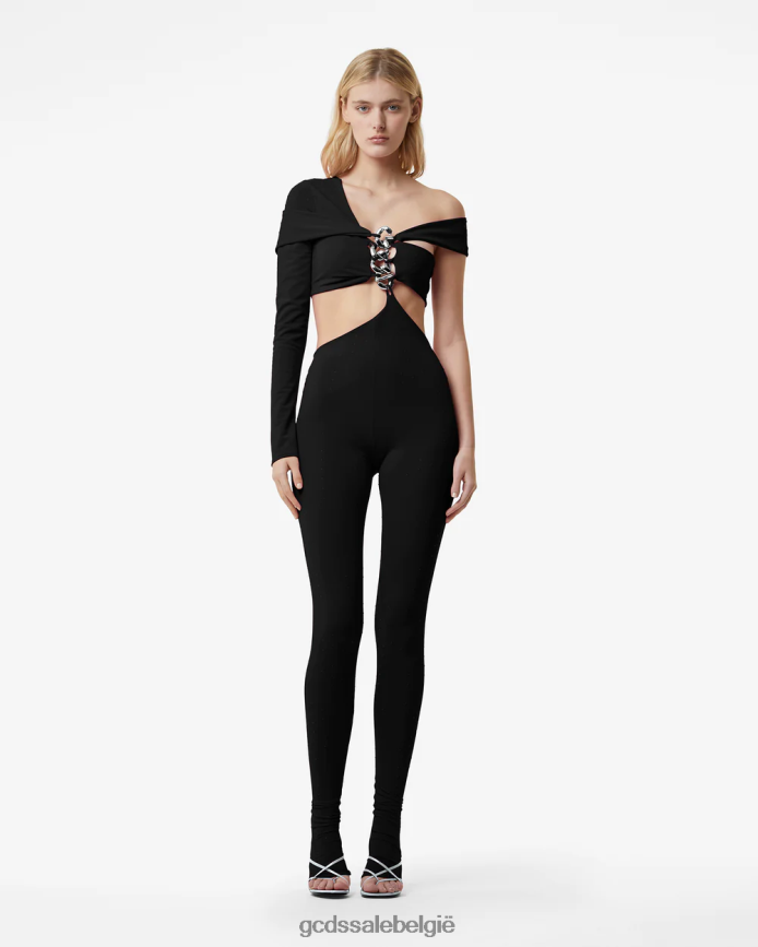 Jumpsuit met logoketting vrouwen GCDS zwart kleding 4600VF399