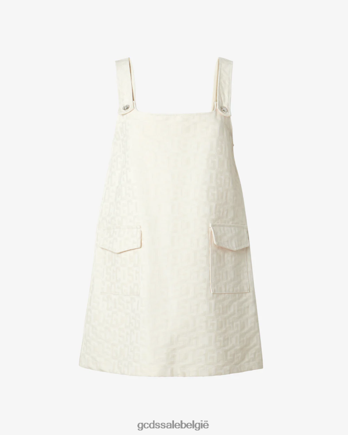 Jurk van canvas met monogramzakken vrouwen GCDS gebroken wit kleding 4600VF427