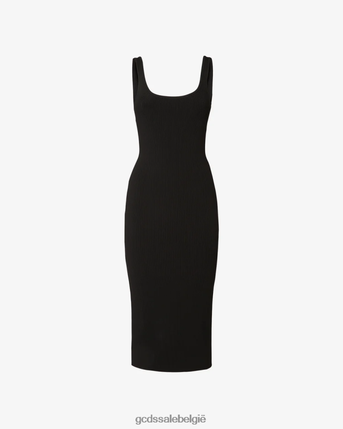 Lange jurk met logoketting vrouwen GCDS zwart kleding 4600VF400
