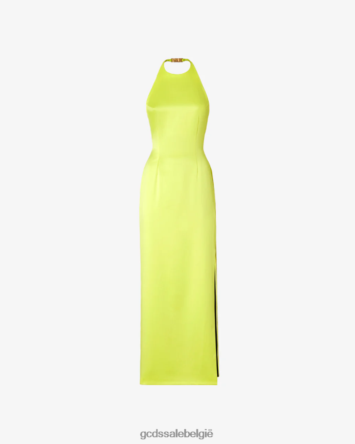 bling glanzende lange jurk vrouwen GCDS geel fluo kleding 4600VF417