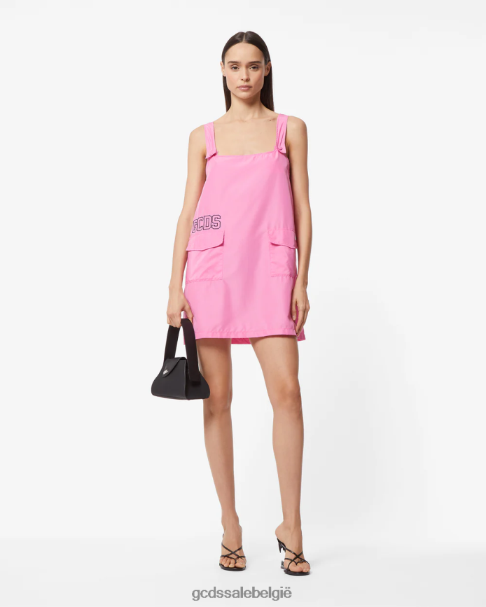 jurk met hartvormige nylon zakken vrouwen GCDS fuchsia kleding 4600VF434