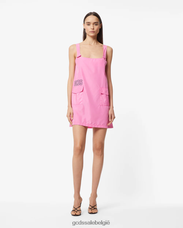 jurk met hartvormige nylon zakken vrouwen GCDS fuchsia kleding 4600VF434