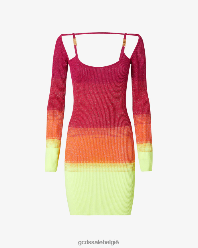 lurex degraderen mini-jurk vrouwen GCDS fuchsia kleding 4600VF415