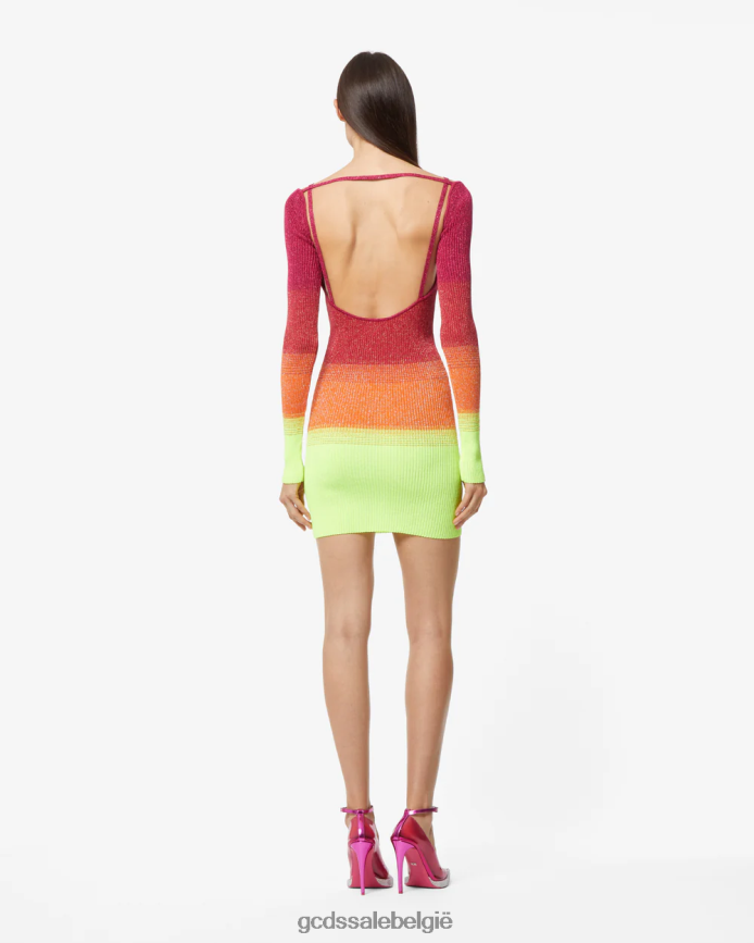 lurex degraderen mini-jurk vrouwen GCDS fuchsia kleding 4600VF415