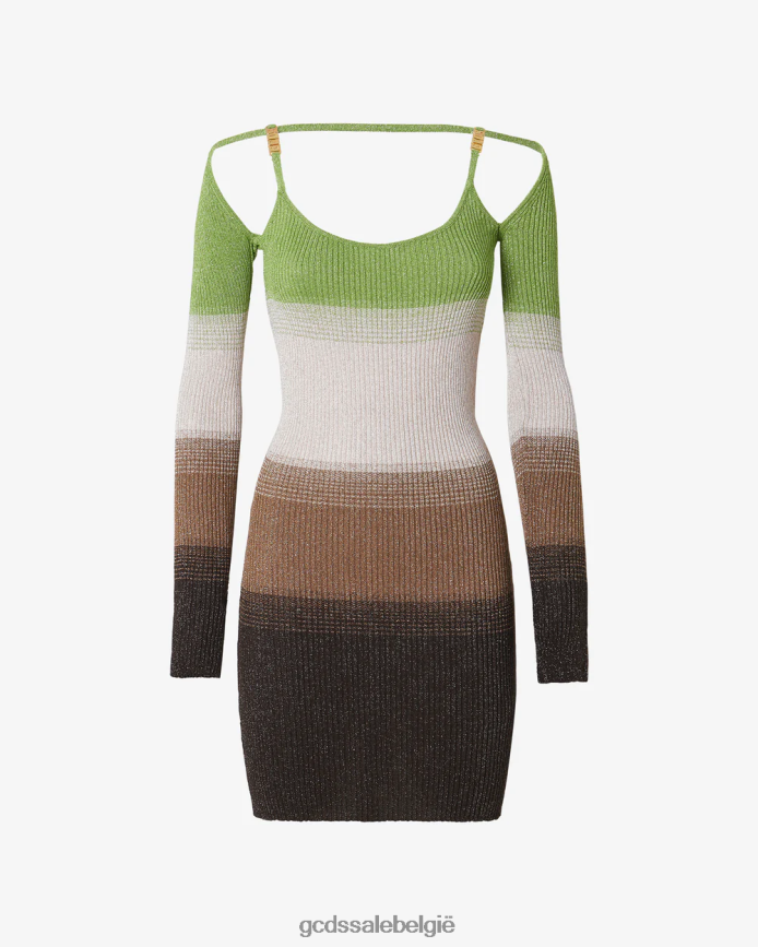 lurex degraderen mini-jurk vrouwen GCDS militair groen kleding 4600VF414