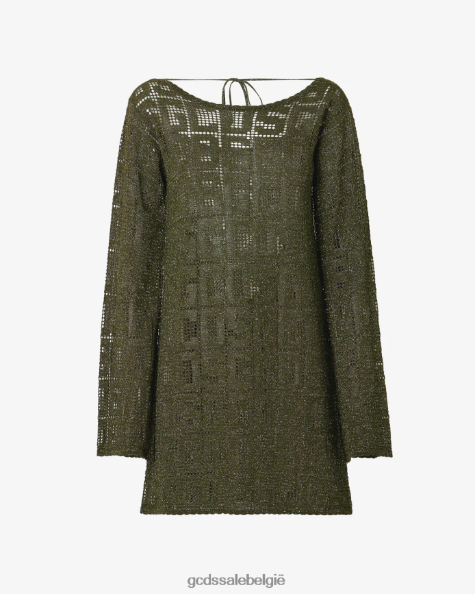 monogram macramé jurk vrouwen GCDS militair groen kleding 4600VF409