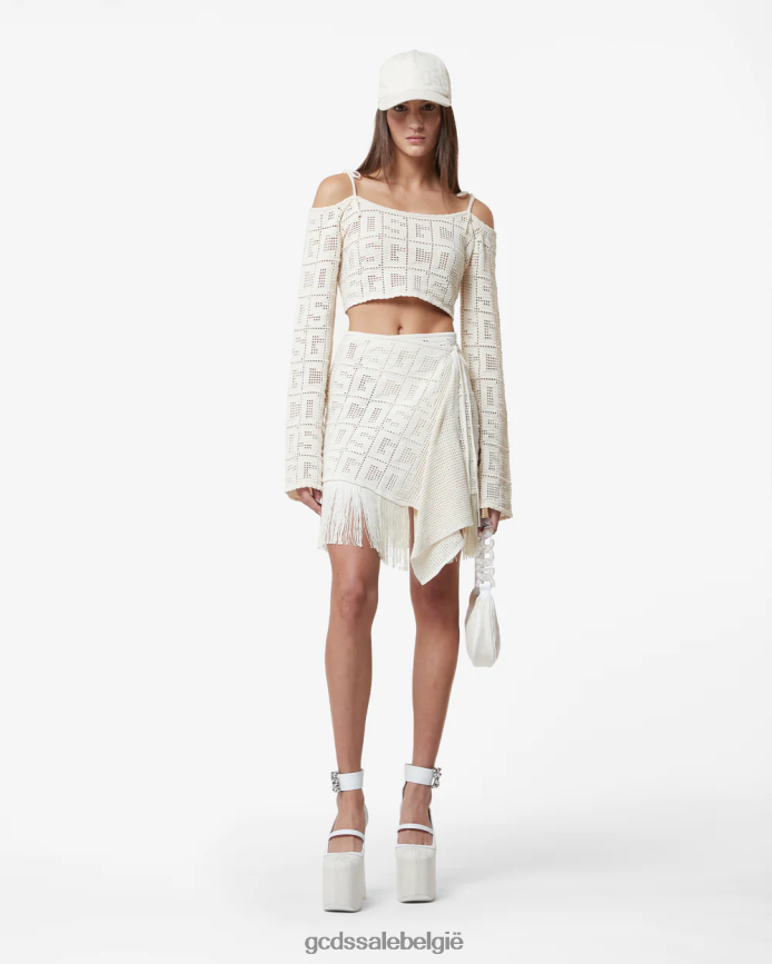 monogram macramé rok vrouwen GCDS gebroken wit kleding 4600VF412