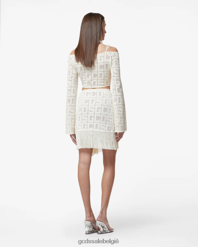 monogram macramé rok vrouwen GCDS gebroken wit kleding 4600VF412