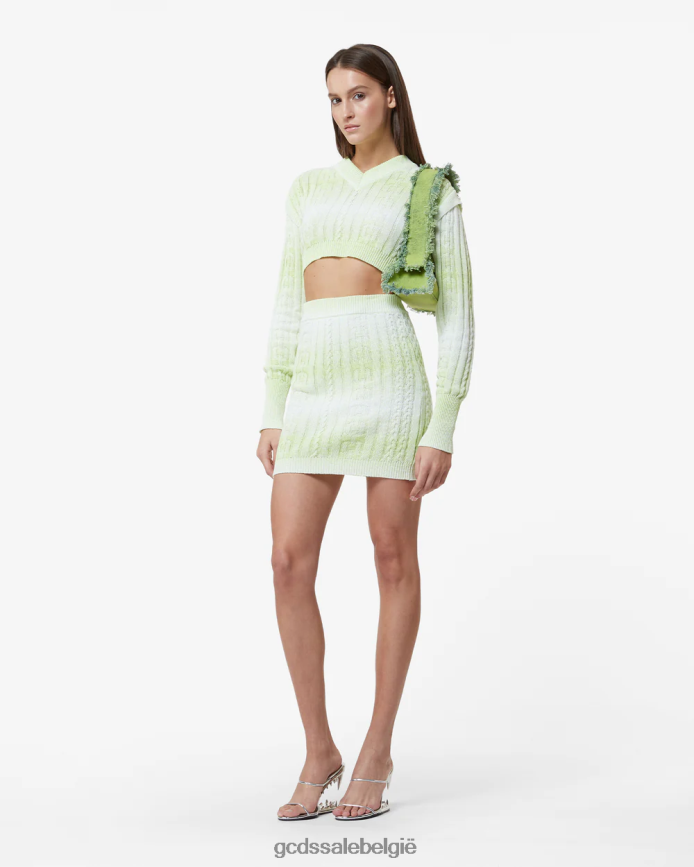 vlechten minirok vrouwen GCDS limoen kleding 4600VF425