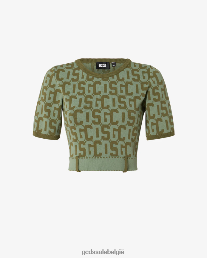 Matilda monogram top vrouwen GCDS militair groen kleding 4600VF367