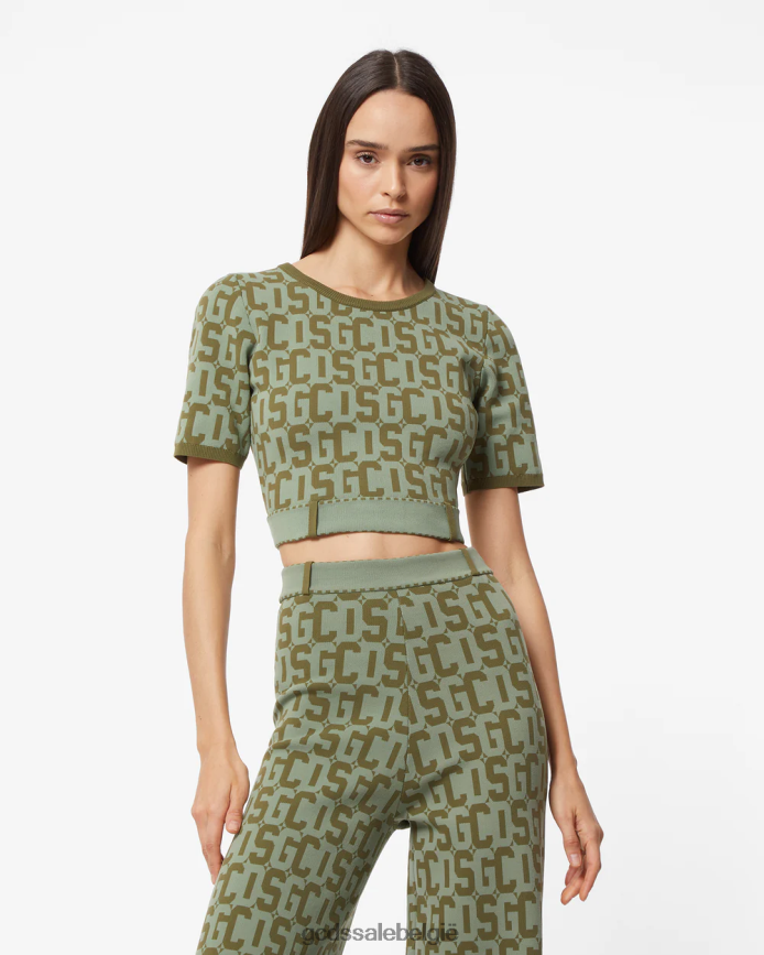 Matilda monogram top vrouwen GCDS militair groen kleding 4600VF367