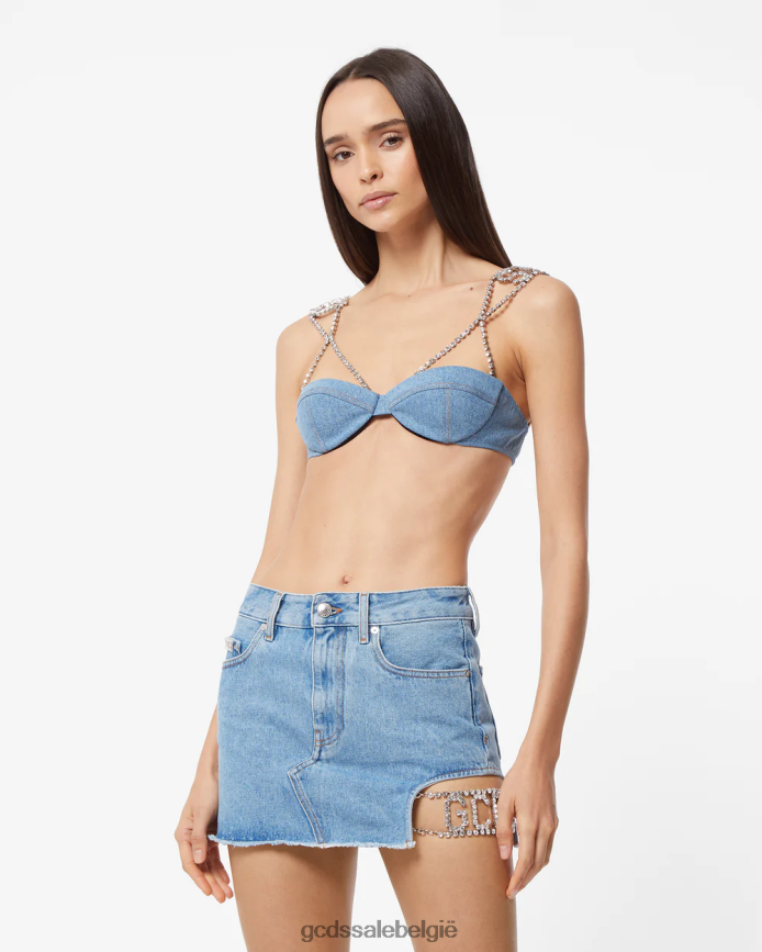 bling denim bh vrouwen GCDS nieuw lichtblauw kleding 4600VF377