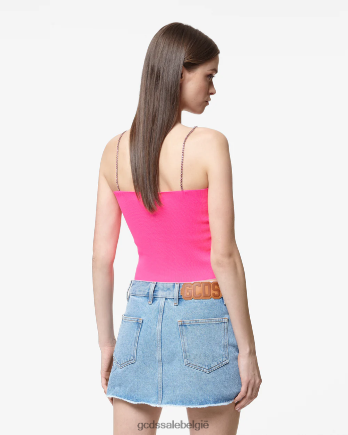 bling-topje vrouwen GCDS fuchsia kleding 4600VF374