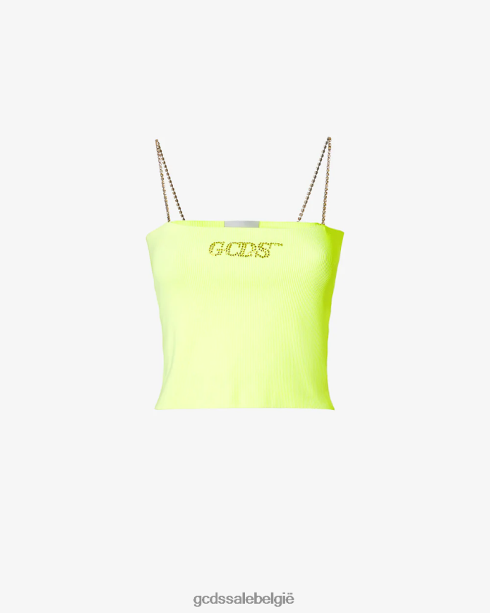 bling-topje vrouwen GCDS limoen kleding 4600VF373