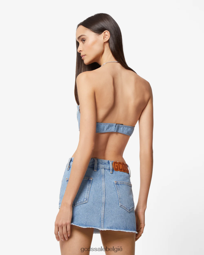 geribde denim bh vrouwen GCDS nieuw lichtblauw kleding 4600VF376