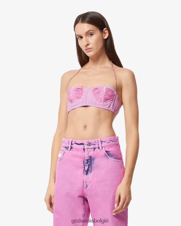 geribde denim bh vrouwen GCDS roze kleding 4600VF375