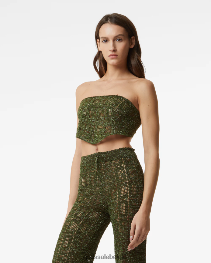 monogram macramé minitop vrouwen GCDS militair groen kleding 4600VF369