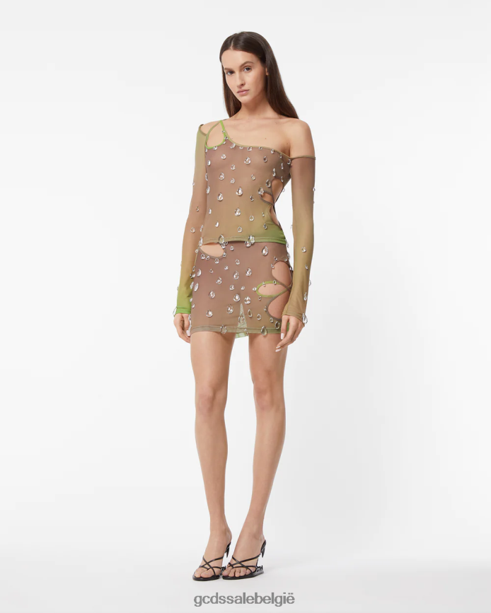 sita valt naar boven vrouwen GCDS militair groen kleding 4600VF383