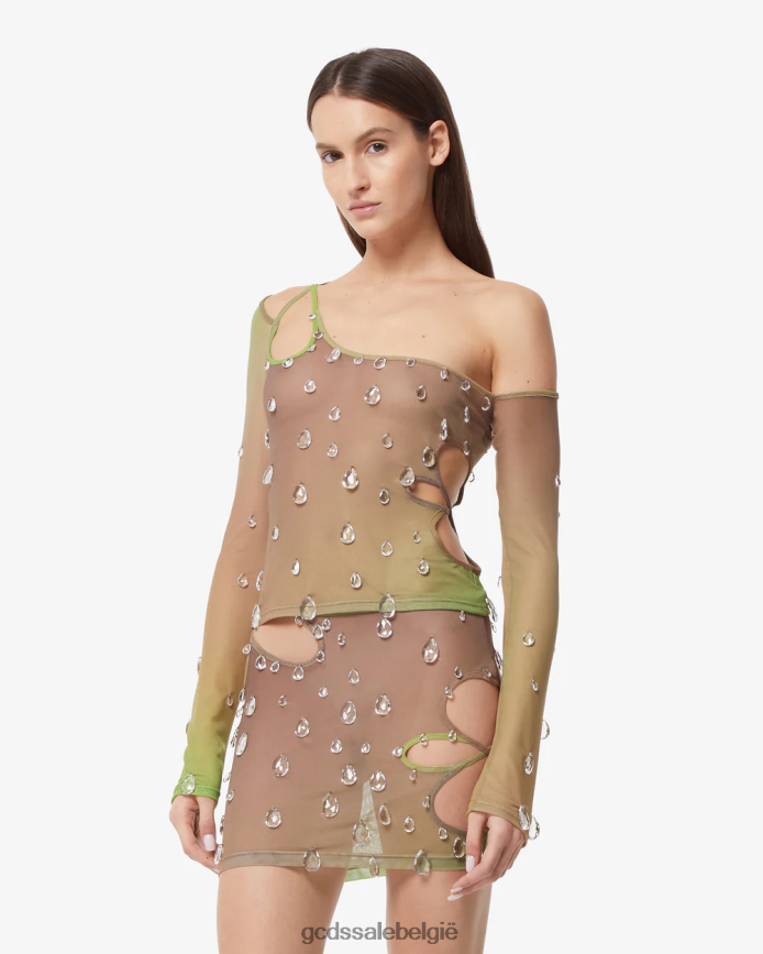 sita valt naar boven vrouwen GCDS militair groen kleding 4600VF383