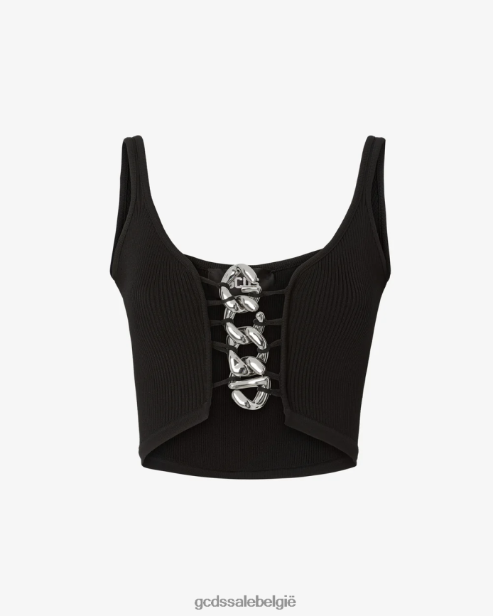 tanktop met logoketting vrouwen GCDS zwart kleding 4600VF387