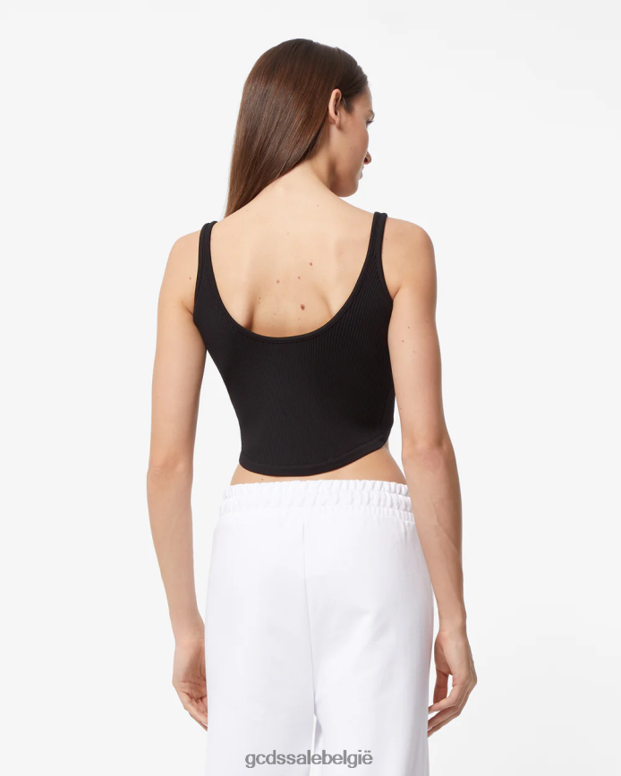 tanktop met logoketting vrouwen GCDS zwart kleding 4600VF387
