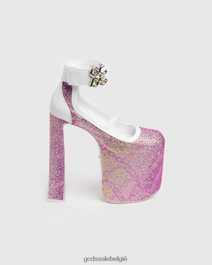 kristallen goddelijke hakken vrouwen GCDS roze schoenen 4600VF557