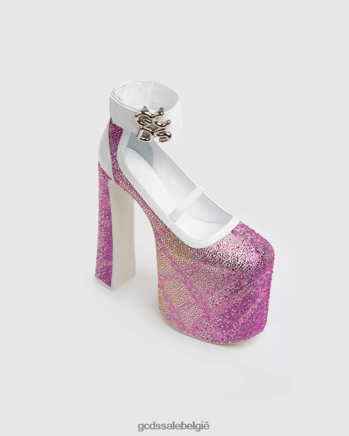 kristallen goddelijke hakken vrouwen GCDS roze schoenen 4600VF557