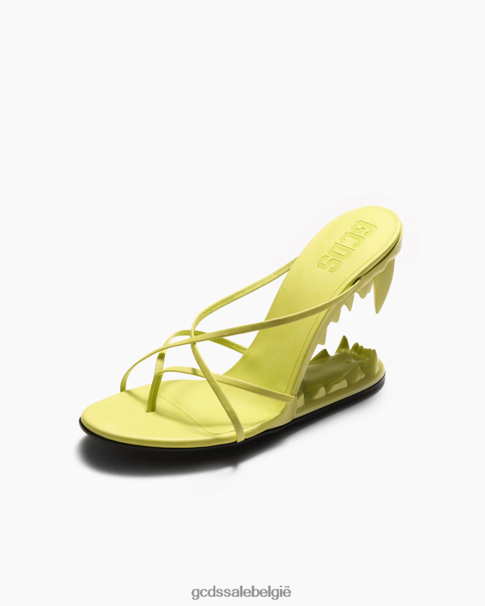 Morso metallic leren sandalen vrouwen GCDS limoen schoenen 4600VF509