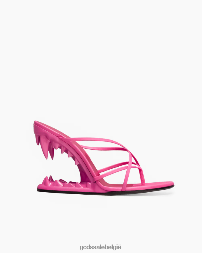 Morso metallic leren sandalen vrouwen GCDS roze schoenen 4600VF507