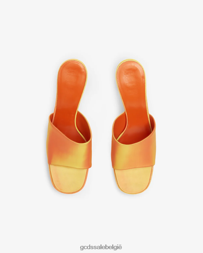 holografische platformsandalen vrouwen GCDS oranje schoenen 4600VF500
