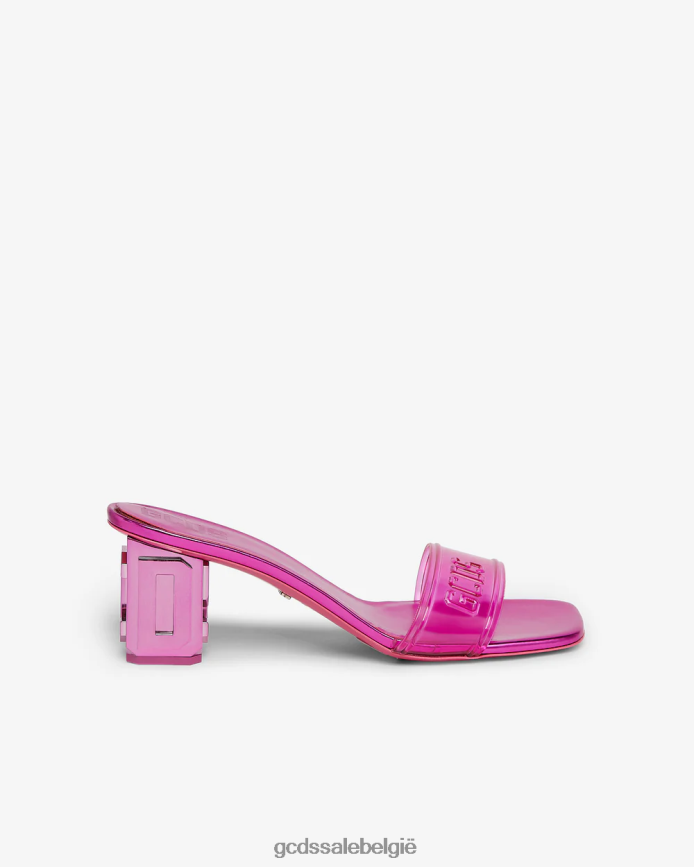 lage sandalen met transparant logo vrouwen GCDS fuchsia schoenen 4600VF512