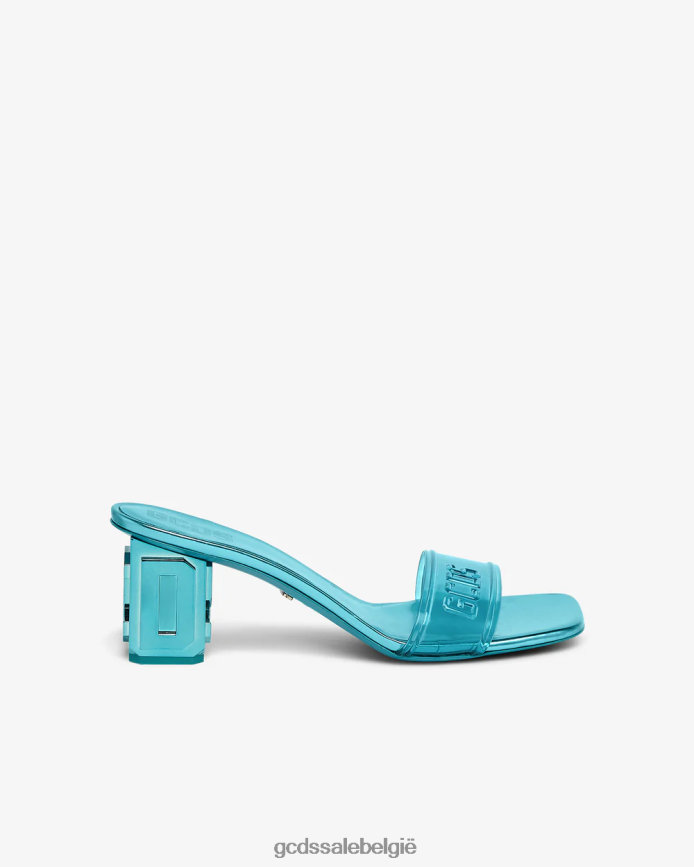 lage sandalen met transparant logo vrouwen GCDS lichtblauw schoenen 4600VF514