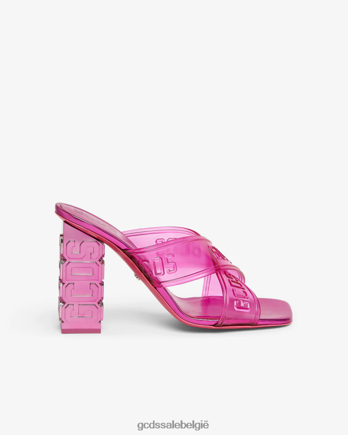 transpallic gekruiste hoge sandaal vrouwen GCDS fuchsia schoenen 4600VF511